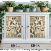 キリン素朴パッチワーク背景EB6Lデコページ 薄葉紙