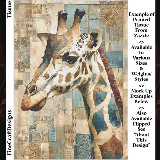 キリン素朴パッチワーク背景EB6Lデコページ 薄葉紙