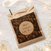 キリン素朴ブラウンフローラベイビーシャワー フェイバーバッグ (クリップ留めされた状態)