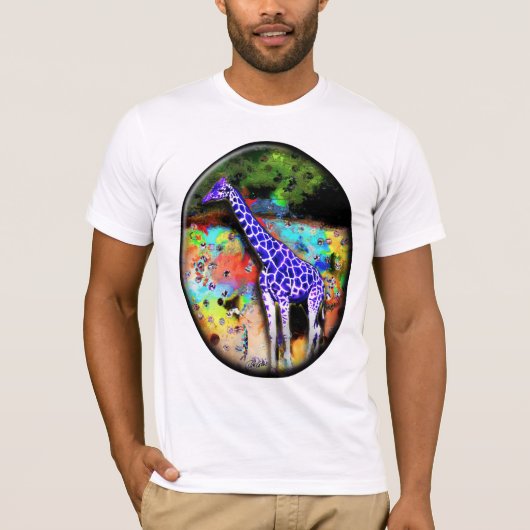 キリン紫色のサイケデリックなT Tシャツ (正面)