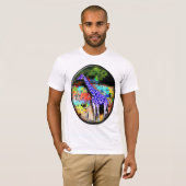 キリン紫色のサイケデリックなT Tシャツ (正面フル)