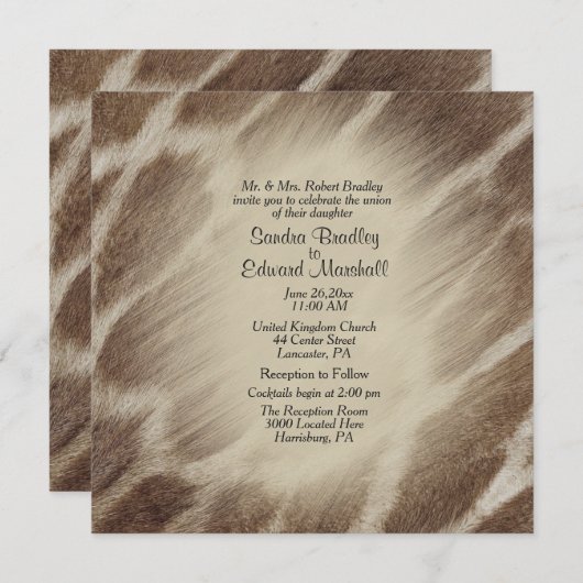 キリン結婚式招待状 招待状 (正面/裏面)