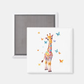 キリン絵を描ベクター愛らしいおもしろい遊動物 マグネット (正面/裏面)