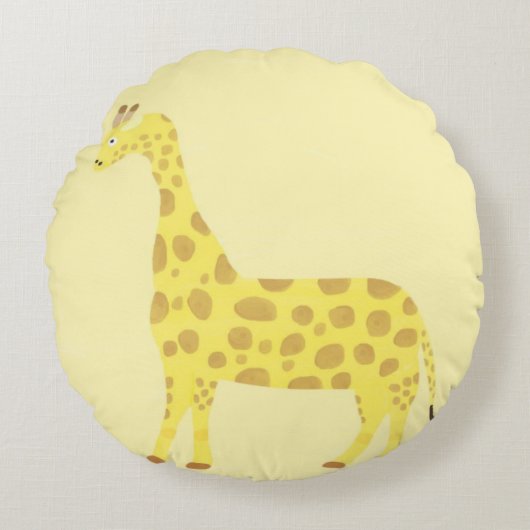 キリン絵画アート ラウンドクッション (正面)