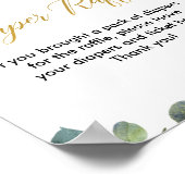 キリン緑の赤ちゃんシャワーおむつラッフルの看板 ポスター (角)