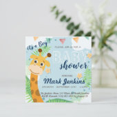 キリン美しいおもしろい男の赤ちゃんシャワー 招待状 (スタンド正面)