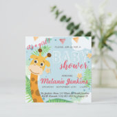 キリン美しいおもしろい赤ちゃんシャワー 招待状 (スタンド正面)