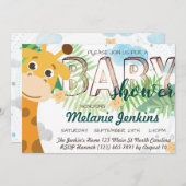 キリン美しいジャングルベビーシャワー 招待状 (正面/裏面)
