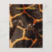 キリン背景にキリン、誕生日ポストカード ポストカード (正面)