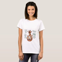 キリン胎児のメッセージ緑になる母おもしろい人 Tシャツ