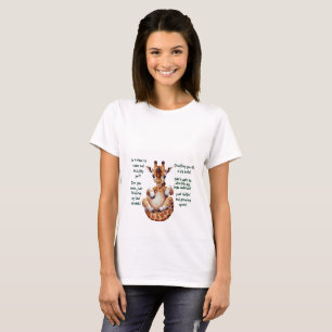 キリン胎児のメッセージ緑になる母おもしろい人 Tシャツ