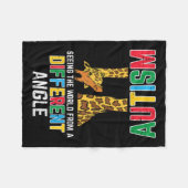 キリン自閉症が世界の角度を違う見る フリースブランケット (正面(横))