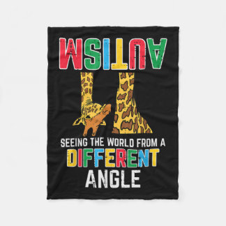 キリン自閉症が世界の角度を違う見る フリースブランケット