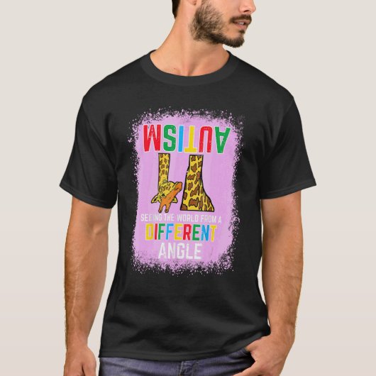 キリン自閉症が世界を見違うるアワーン Tシャツ (正面)