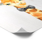 キリン蝶ネクタイサファリジャングル保育園アートプリント ポスター (角)