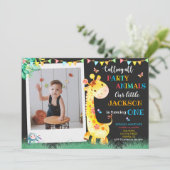 キリン誕生日の招待状フォトサファリ招待状 招待状 (スタンド正面)