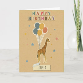 キリン誕生日カード – 名パーソナライズされた前 カード