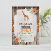 キリン誕生日シャワーパーティの招待状 招待状 (スタンド正面)