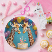 キリン誕生日パーティーと風船ケーキ ペーパープレート (パーティー)
