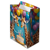 キリン誕生日パーティーと風船ケーキ ミディアムペーパーバッグ (裏面アングル)