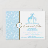 キリン誕生日招待状ツインボーイズ 招待状 (正面/裏面)