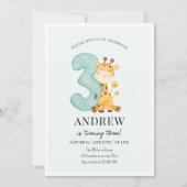 キリン誕生日招待状ミニマル誕生日 招待状 (正面)