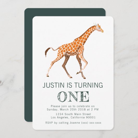 キリン誕生日招待状 招待状 (正面/裏面)