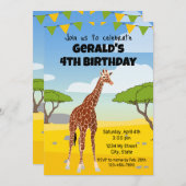 キリン誕生日招待状 招待状 (正面/裏面)