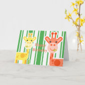 キリン誕生日挨拶 カード (黄色い花)