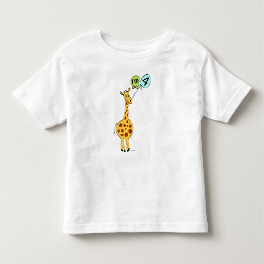 キリン誕生日4歳 トドラーTシャツ (正面)