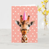 キリン誕生祝いグリーティングカード カード (黄色い花)