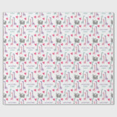 キリン象とハート赤ちゃんシャワー ラッピングペーパー (フラット)