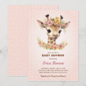 キリン赤ちゃんのお祝い ワイルドなひとりがやってくる サファリ 招待状 (正面/裏面)