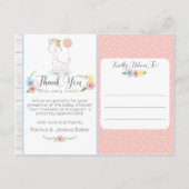 キリン赤ちゃんシャワーかわいいフローラありがとう写真 ポストカード (正面)