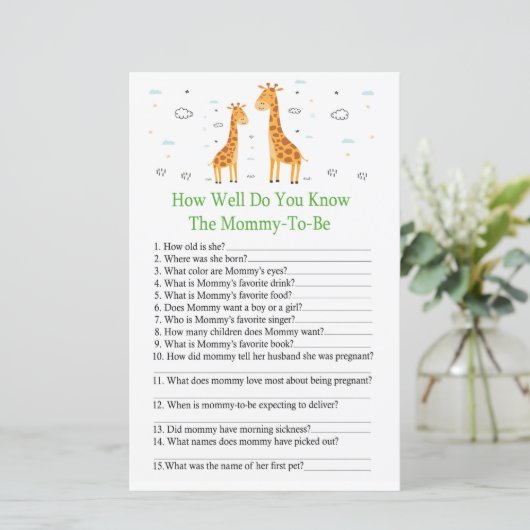 キリン赤ちゃんシャワーゲームをどれだけ知っているか (スタンド正面)