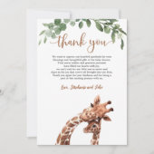 キリン赤ちゃんシャワーサンキューカード サンキューカード (正面)