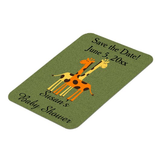 キリン赤ちゃんシャワーセーブザデートマグネット マグネット (左側)