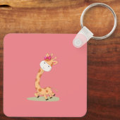 キリン赤ちゃんシャワーナプキン（ガールサファリ動物） キーホルダー (裏面)