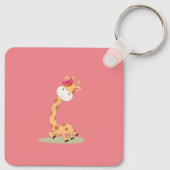 キリン赤ちゃんシャワーナプキン（ガールサファリ動物） キーホルダー (裏面)