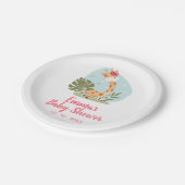 キリン赤ちゃんシャワーナプキン（ガールサファリ動物） ペーパープレート (アングル)