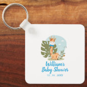 キリン赤ちゃんシャワーナプキン（ボーイサファリ動物） キーホルダー (正面)