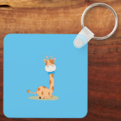キリン赤ちゃんシャワーナプキン（ボーイサファリ動物） キーホルダー (裏面)