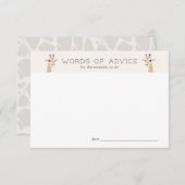 キリン赤ちゃんシャワーベージュアドバイスカード エンクロージャーカード (正面/裏面)
