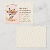 キリン赤ちゃんシャワーワイルドガールサファリブックリクエスト エンクロージャーカード (正面/裏面)