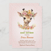 キリン赤ちゃんシャワーワイルドワンの途中サファリ 招待状 (正面/裏面)