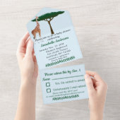 キリン赤ちゃんシャワー付きRSVP オールインワン招待状 (貼ってはがせる)