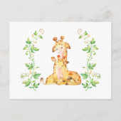 キリン赤ちゃんシャワー動物ブックリクエストカード インビテーションポストカード (裏面)