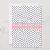 キリン赤ちゃんシャワー招待状ピンクとグレー 招待状 (裏面)