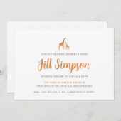 キリン赤ちゃんシャワー 招待状 (正面/裏面)