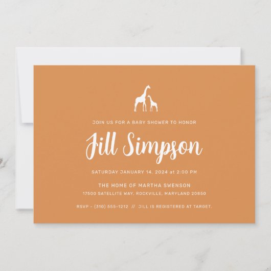 キリン赤ちゃんシャワー 招待状 (正面)